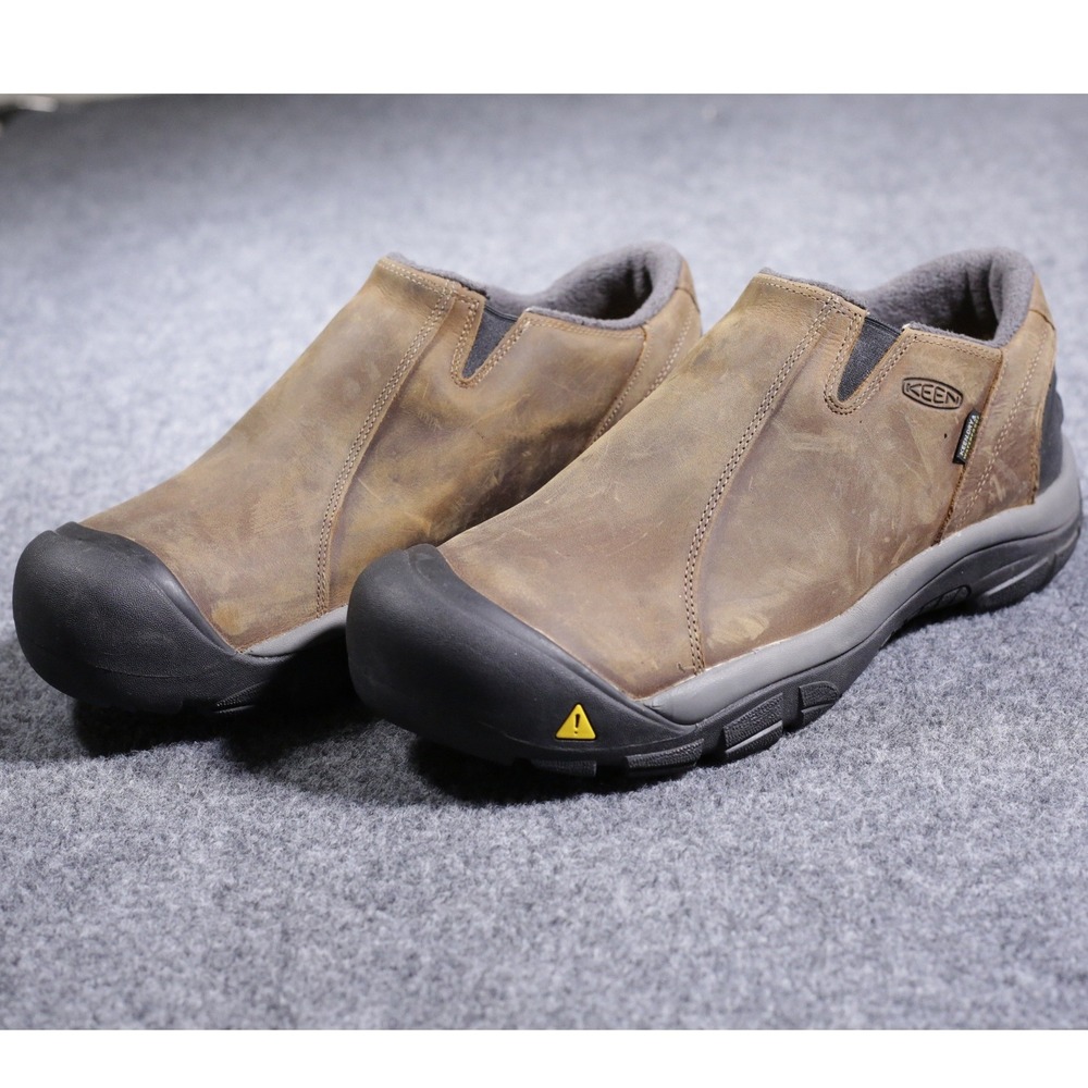 KEEN Brixen Lo Waterproof Insulated Slip On Shoes Mens 12 Brown Leather